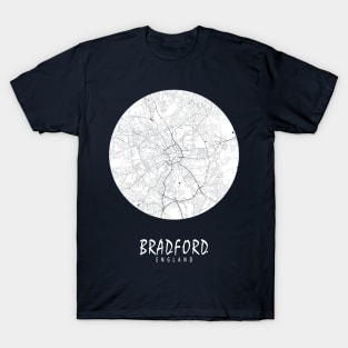 Bradford, England, UK City Map - Full Moon T-Shirt